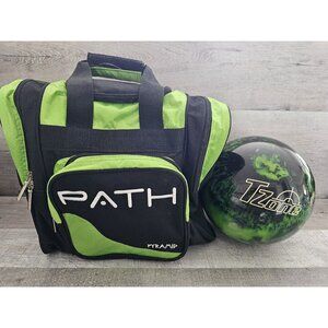 Pyramid Path Pro Deluxe Single Green Tote Bowling Bag & 6 Pound Bowling Ball